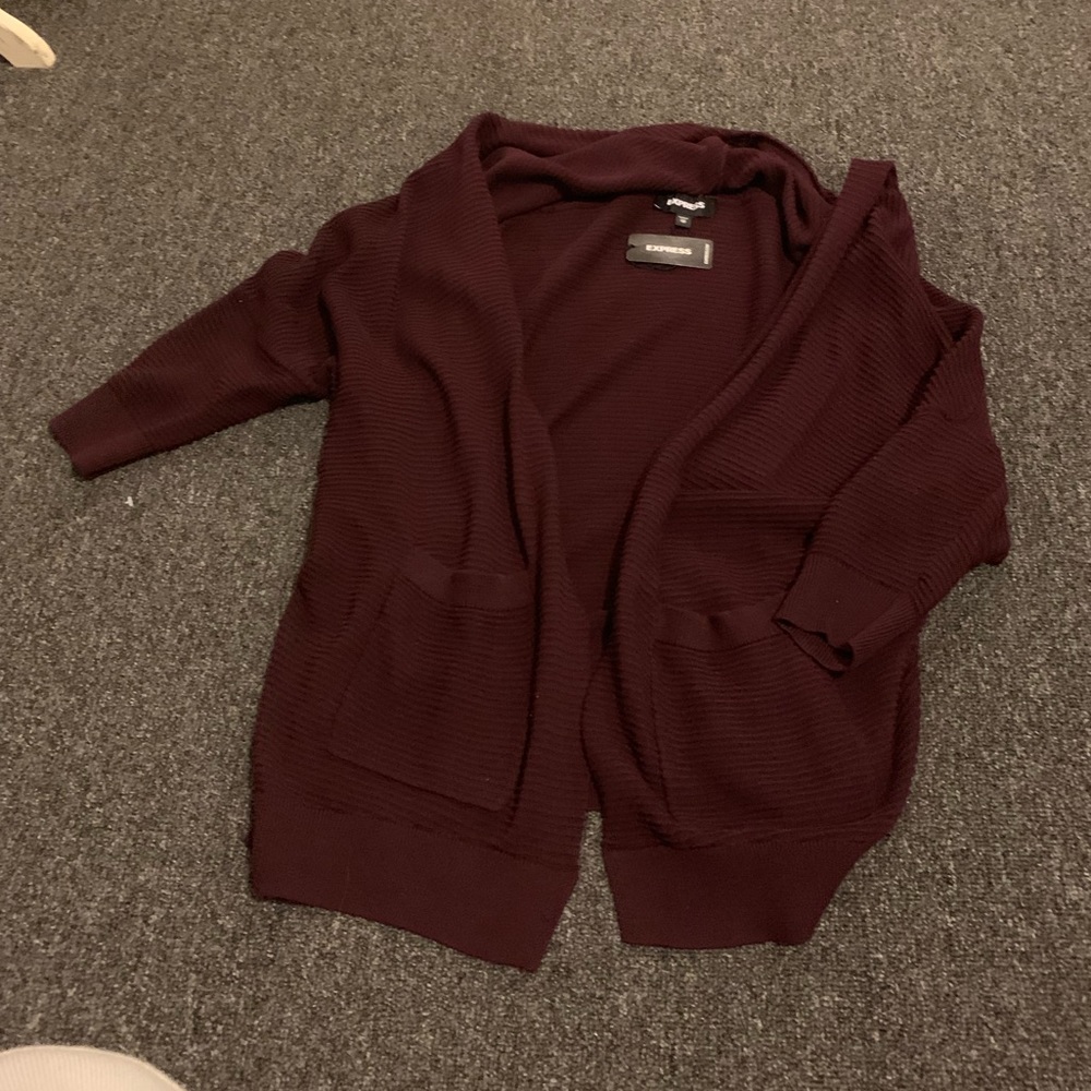 Brand New wine colored cardigan
